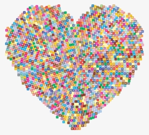 Heart Mosaic Drawing Computer Icons - Colorful Mosaic Png