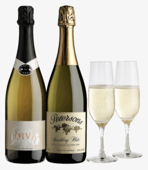 Petersons To Ponds Sparkling Gift Pack With Champagne - Champagne Bottle And Glass Png