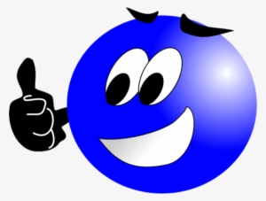 Smiley Face With Mustache And Thumbs Up - Smiley Face In Blue