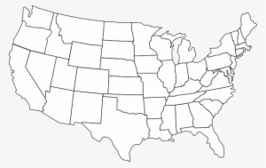 Black And White U - Public Domain Map Of Usa