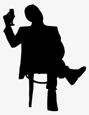 Png File Size - Sitting In Chair Silhouette