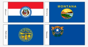 Us State Flags Flash Cards Mt, Ne, Nv, Mo - Mission Flags 3'x5' Missouri State & American Flags