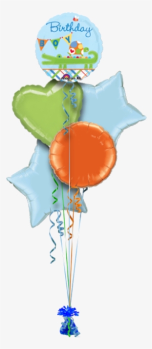 Aligator Birthday Boy Birthday Balloon - Light Blue Star Foil Balloon