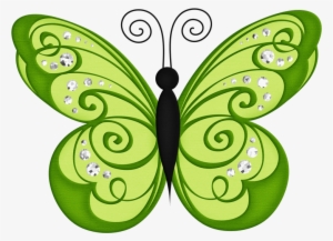 Borboletas & Joaninhas E Etc - Green Butterfly Clipart
