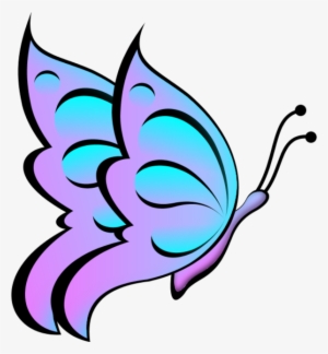 Clip Art Transparent Free Butterfly Clipart Images - Teal And Purple Butterfly