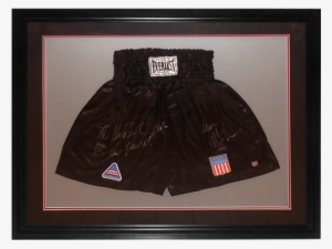 Mike Tyson Autographed Boxing Trunks Deluxe Framed - Boxing