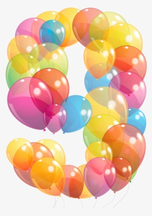Numbers Clipart Balloon - Number 9 Ballons Png