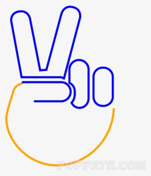 Drawn Peace Sign Victory - Emoji Paz Y Amor Png