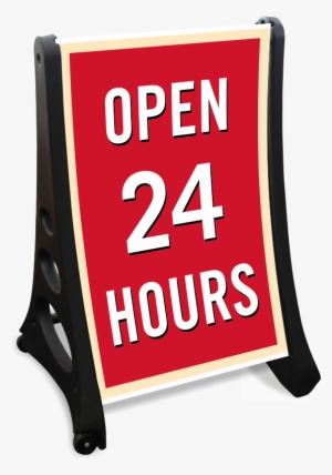 Open 24 Hours Portable A-frame Sidewalk Sign Kit - Sidewalk