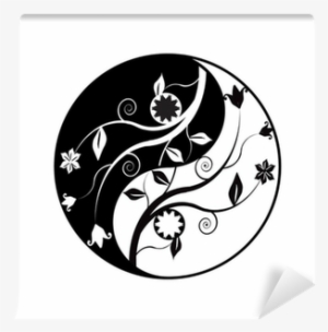 Fotomural Símbolo De Yin Yang Con Los Ornamentos • - Yin Yang Mandala Lotus
