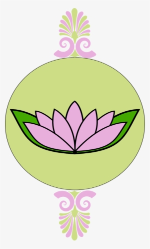Lavender And Green Frame With Lotus - Floare De Lotus Desen