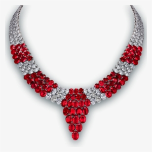 Pigeon Blood Ruby And Diamond Necklace - Red Jewelry Png