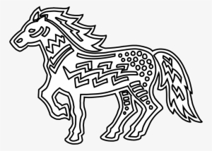 Coloring Book Clipart Doodle Art Coloring Pages - Black And White Horse Clipart