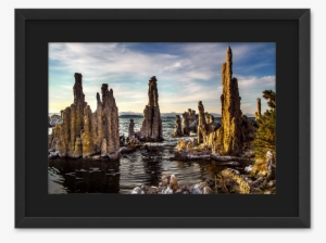 Mono Lake Tufas Print With Mat In Rustic Frame