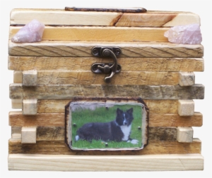 Rustic Wood Pet Urn With Picture Frame - Pet