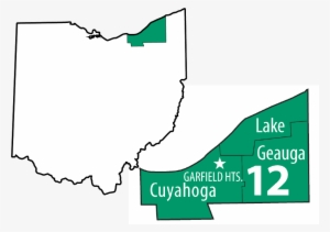 Ohio Map With D12 Outline - Ohio