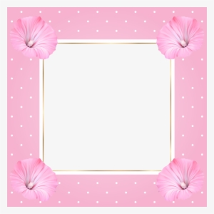 Pink Png Transparent Frame With Flowers - Flower Frame Transparent Pink Png