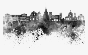 Painting Png Image Transparent - Watercolor Cityscape Black And White