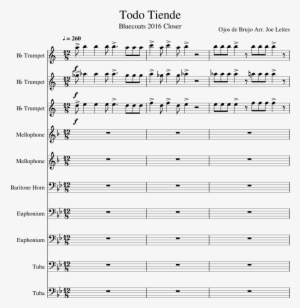 Todo Tiende Sheet Music Composed By Ojos De Brujo Arr - 20th Century Fox Fanfare Partitura