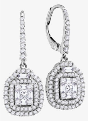 Drop / Dangle - 1 Ctw-diamond Cluster Earring