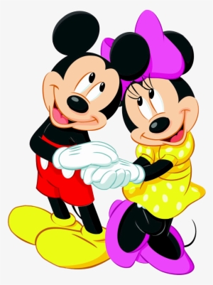 Mickey And Minnie Mouse Cartoon Characters On A Transparent - Mickey Mouse And Minnie Mouse Png