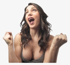 Excited Sexy Woman With Clenched Fists - Sexy Woman Transparent Png
