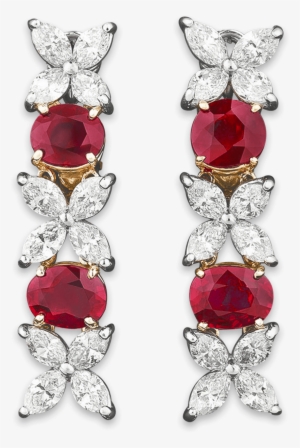 Untreated Burma Ruby And Diamond Earrings - Not Applicable Untreated Burma Ruby And Diamond Earrings