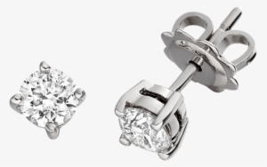 A Timeless Pair Of Round Brilliant Cut Diamond Earrings - Cercei Aur Alb Cu Diamante