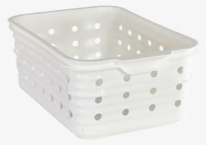 Small White Dot Bin - Storage Basket