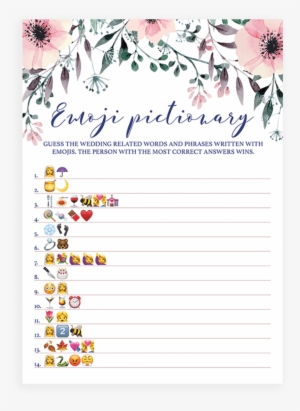 €3 - - Bridal Emoji Pictionary Easy