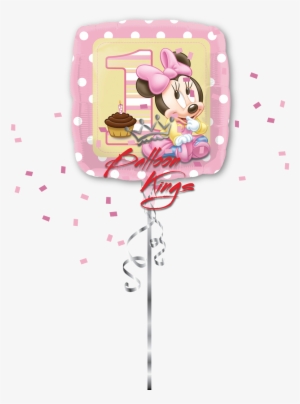 1st Birthday Girl Baby Minnie - 18" Minnie Mouse 1st Birthday Balloon - Mylar Balloons