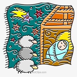 Baby Jesus Sleeping Royalty Free Vector Clip Art Illustration - Illustration