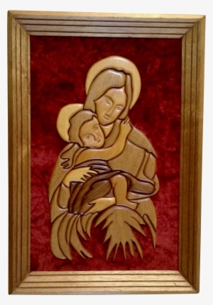 Religious Mother Mary & Baby Jesus Madonna And Child - Folk Art