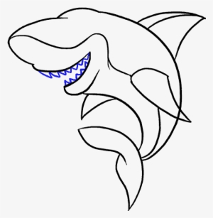 How To Draw A Cartoon Shark Easy Step By Drawing Guides - Drawing  Transparent PNG - 678x600 - Free Download on NicePNG