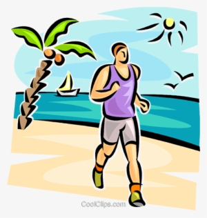 Man Running On The Beach - Running On The Beach Clipart