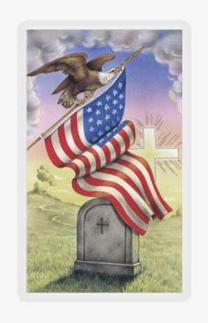 American Flag With Eagle - San Francis Imports-veteran Custom Prayer Card