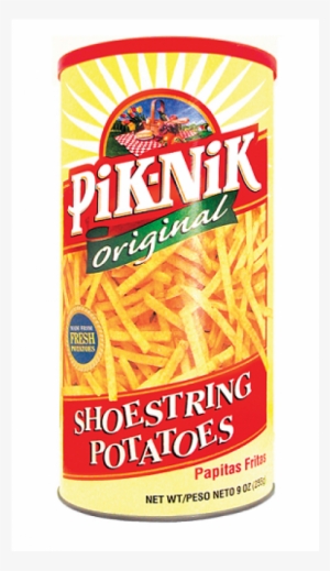 pik-nik shoestring original potato fries 9oz - pik nik shoestring potatoes, 50% less salt - 9 oz