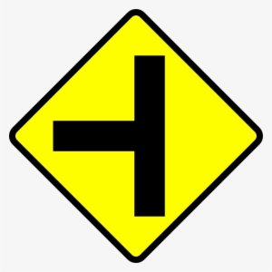 Caution T Junction Road Sign Clip Art Free Vector 4vector