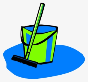 How To Set Use Mop And Bucket Blue Clipart