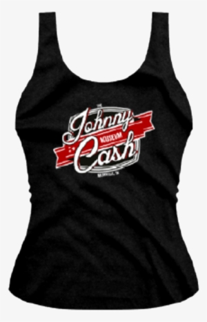 Johnny Cash Museum Ladies Logo Black Tank Top - Active Tank