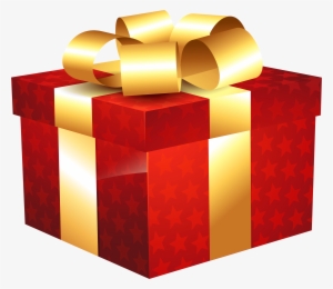 Red Gift With Stars Png Clipart - Portable Network Graphics