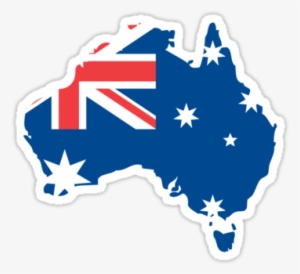 Australia Flag And Map" Stickers By Nhan Ngo - Australian Flag On Map