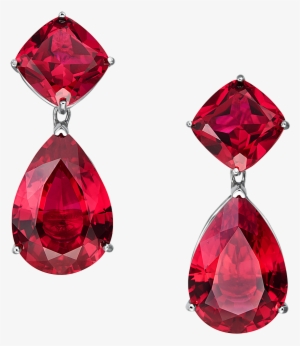 Rose Red Diamond Stone Png Free Download - Red Earrings Png