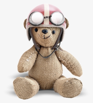Hand-painted Handmade Bear Png Transparent With Helmet - Stuffed Toy
