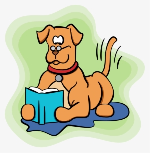 Cartoon Dog Reading