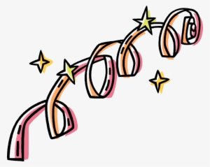 Vector Illustration Of Party Streamer Ribbon With Celebration - Streamers Clip Art