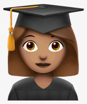 Female Graduate Student Apple Emoji - Student Emoji Png