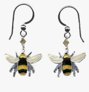 Bee Earrings - Bumble Bee Cloisonne Wire Earrings | Nature Jewelry
