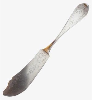 Antique Tip Engraved Sterling Silver Master Butter - Knife
