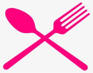 Drawn Fork Cross - Pink Spoon And Fork Clipart